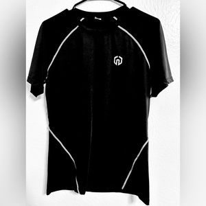 Neleus Shirt L Men’s Black Fit Athletic Workout Short Sleeve Pullover